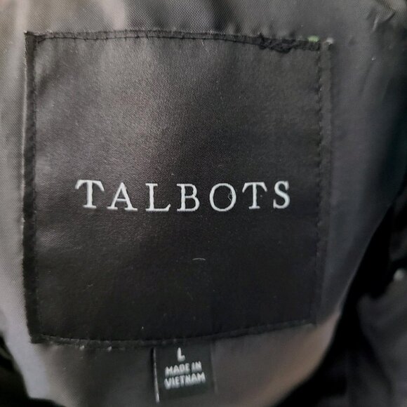 Talbots Down Quilted Puffer Vest Womens Sz Large Full Zip Black Casual Winter - Picture 6 of 7